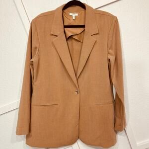 Maurices Camel Brown Single Button Boyfriend Blazer Corporate Chic Sz: XL